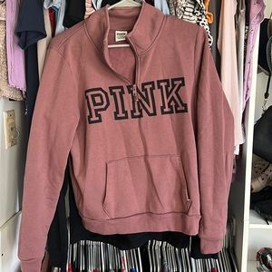 VS pink quarter zip dusty rose color size medium